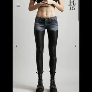 R13 chaps jeans leather. Size 24. $850 jeans